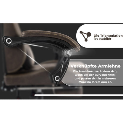 Gaming Stuhl Computerstuhl Ergonomischer Gaming Chair mit Fußstütze Bürostuhl Ergonomischer Computerstuhl mit Lendenwirbelstütze Braun