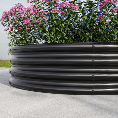 Verzinkt erhöhte Gartenbett, Pflanzer erhöhte Gartenbetten im Freien, Runde Freiheit erhöhte Gartenbetten für Gartenbau Gemüse, Früchte, Blumen, 2Packung