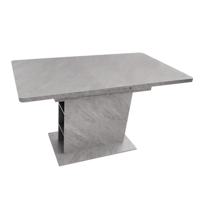 Ausziehbarer Esstisch, L110/130*W70*H75, Esstisch mit Stauraum, Betonoptik
