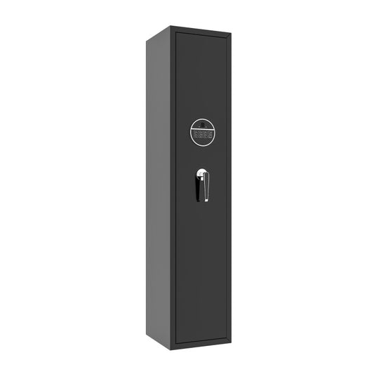 Gewehrschrank für 5 Langwaffen, Gewehrsafe für Gewehre und Pistolen, Schrotflinten-Safe, Schnellzugriff. Geeignet zur sicheren Aufbewahrung von Langwaffen und Schuss. H 138 cm × B 30 cm × T 30 cm