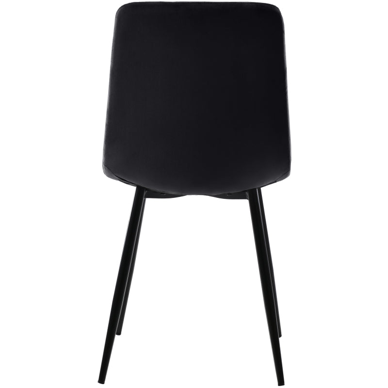 Esszimmerstuhl (4 St), Sitzfläche aus Samt Gestell aus Metall, Schwarz