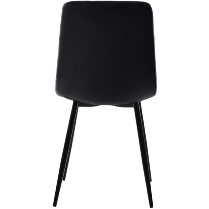 Esszimmerstuhl (4 St), Sitzfläche aus Samt Gestell aus Metall, Schwarz