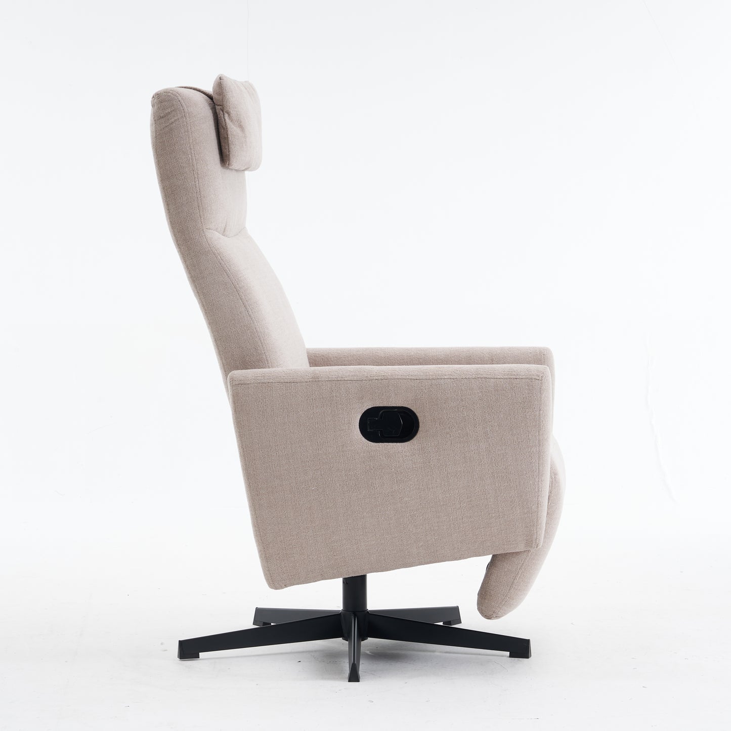 Bequemer Relaxsessel mit Liegefunktion – Chenille Fernsehsessel mit Fußstütze, drehbarer Stillsessel & Loungesessel für Wohnzimmer, modernes Sofa, Grau