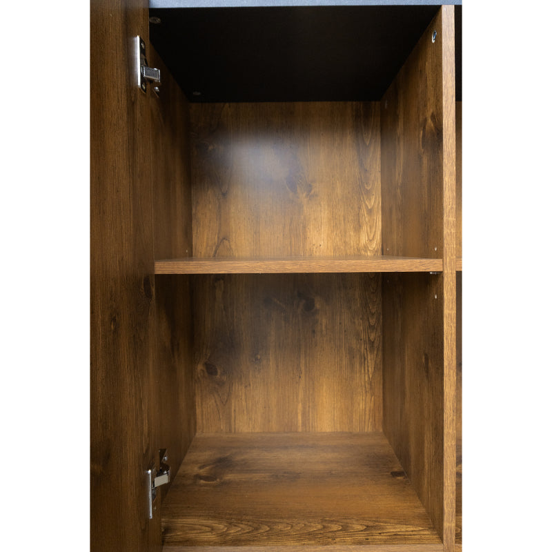 Sideboard - 160 cm hoch, modernes Sideboard mit zwei Türen, drei Schubladen und offenen Regalen