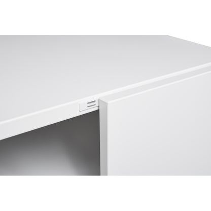 Metal Printer Stand with Storage Mobile Printer Tables for Small Spaces with Door Adjustable Shelf File Cabinet on Wheels for Home Office (White)