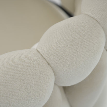 Samt-Esszimmerstuhl, 4er set, Freizeit-Drehstuhl mit vier Stützbeinen aus Metall, Beige