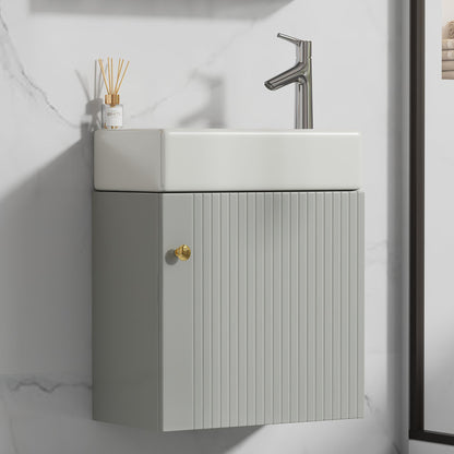 Badezimmermöbel Waschbecken mit Waschtischunterschrank 55 cm , Waschtischunterschrank hängend weiß , Kleine Gästebadmöbel