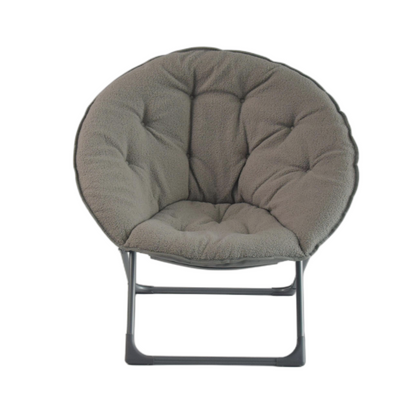 Klappbarer Moon Chair Schafwolle-Bezug, XXL, Traglast 110 kg, Platzsparend, Grau