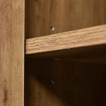 Kommode mit 2 Türen und 3 Schubladen, 120 x 40 x 76 cm in Dunkle Eiche, Verstellbare Ablage, Sideboard Highboard für Schlafzimmer & alle Wohnräume