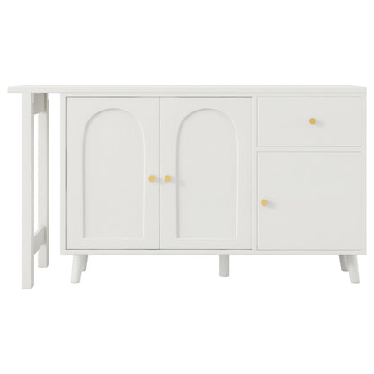 Multifunktionaler 2 in 1 Schreibtisch und Sideboard – 360° drehbar, 3 Türen 1 Schublade, Eckschreibtisch, Frisiertisch, Schreibtisch,Sideboard