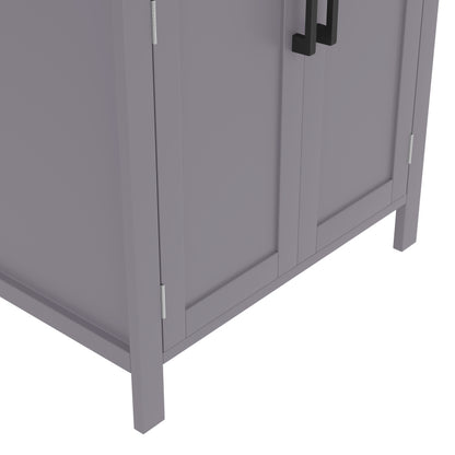 Bodenstehender Badezimmerschrank mit Waschbecken,Waschtisch,Volllackierung, integriertes Keramik Waschbecken,Grau
