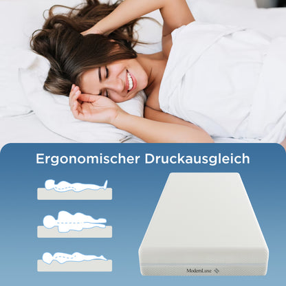 Kaltschaummatratze, 160x200, 7 Zonen Komfortschaummatratze, 20 cm hoch, H3,H2, Ergonomische Kaltschaummatratze mit Griffe