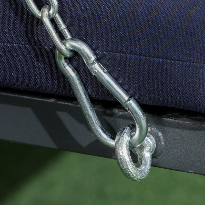 Hollywoodschaukel 3-Sitzer, bis 270 kg belastbar, Schaukelbank mit verstellbarem Sonnendach, Gartenschaukel mit Kissen
