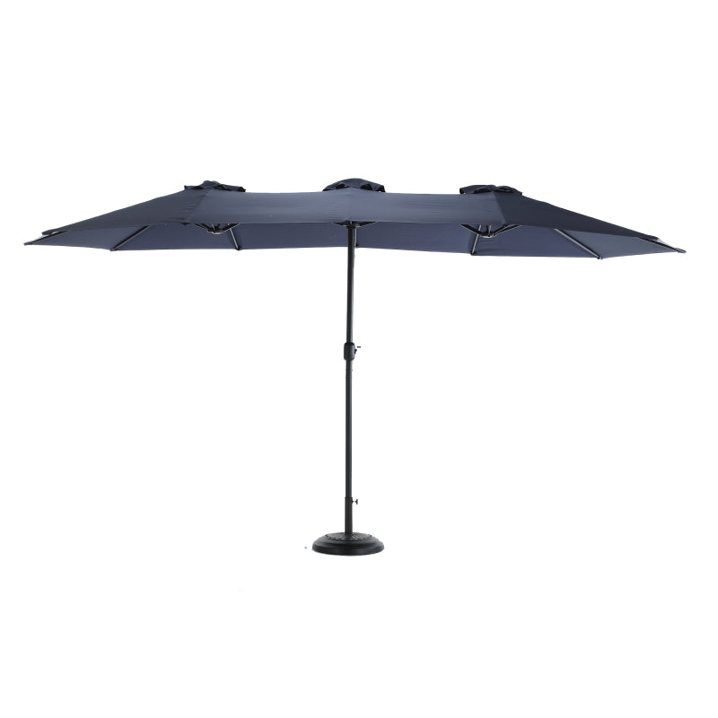 14.8 Ft Double Sided Outdoor Umbrella Rectangular Large with Crank (Navy blue)(No Base)