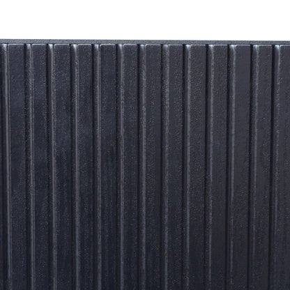 90 cm Schwarze und Holzfarbene Couchtisch – Moderner Stil, Zwei Offene Fächer und Zwei Türen, Dämpfende Scharniere