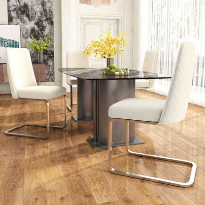 Samt-Esszimmerstuhl, 2er-Set, Lounge-Sessel, Diamant-Rücken-Design, mit goldfarbenen Metall-Stützbeinen, Grau