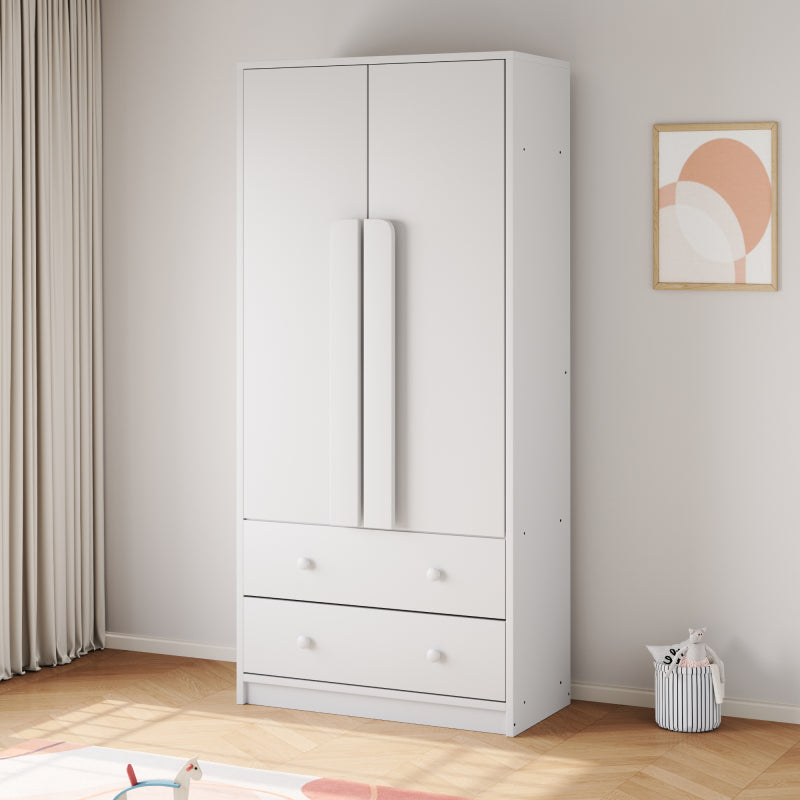 Kleiderschrank 70*40*170cm, Doppeltüren-Design, mit Schubladen und Ablagefächern, weiß