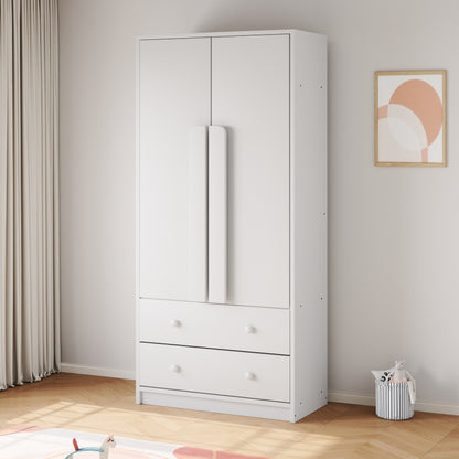 Kleiderschrank 70*40*170cm, Doppeltüren-Design, mit Schubladen und Ablagefächern, weiß