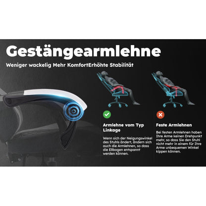Gaming Stuhl, Ergonomischer Gaming-Stuhl mit Fußstütze, Racing Gaming Chair Kopfstütze Verstellbarer Computerstuhl Höhenverstellbar Lendenwirbelstütze für Homeoffice und Gaming Schwarz