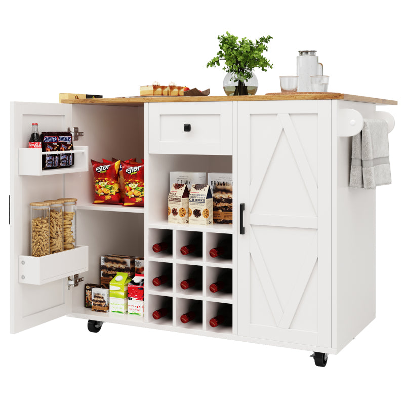 Moderne Kücheninsel, Küchenschrank, buffetschrank, Speisewagen mit Holzmaserung, buffetschrank, Multifunktionale Esstisch mit Speicherraum, Speisewagen mit Snackregalen und Stretchfunktionsschränken