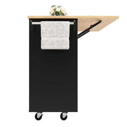 Kücheninsel mit Arbeitsplatte Küchenschrank Schwarz Esszimmerwagen mit Snackhalter und Weinglasregal Buffetschrank Trennwände Holzmaserung