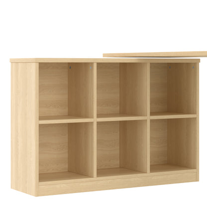 Multifunktionaler Bürotisch, Sechsfach-Lagerschrank + Ablage, super belastbar, veränderbare Form, Natural