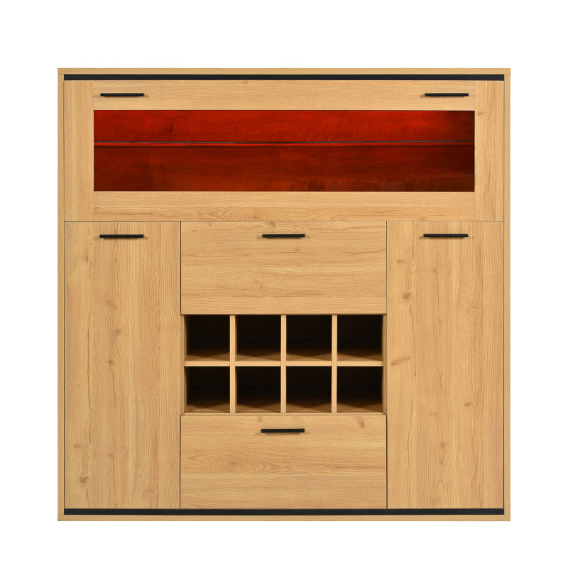 Sideboard, Eleganter Weinschrank mit Doppeltüren, Glasregal und Weinhalterung - Perfekte Aufbewahrung in einem stilvollen Sideboard