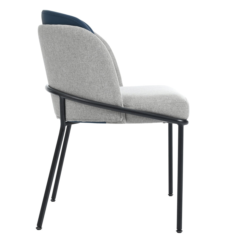 2 St Moderner Stuhl, Ideal für Wohnzimmer, Offene Bürofläche, Esszimmer, Grau+Marine