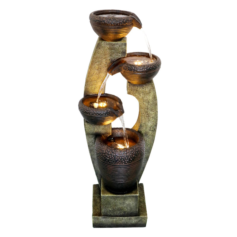 40inches Tall Modern Outdoor Garden Fountain with Contemporary Design for Garden, Patio Decor