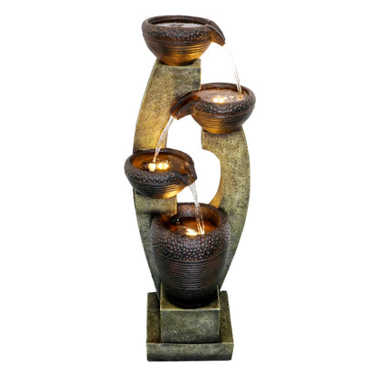 40inches Tall Modern Outdoor Garden Fountain with Contemporary Design for Garden, Patio Decor