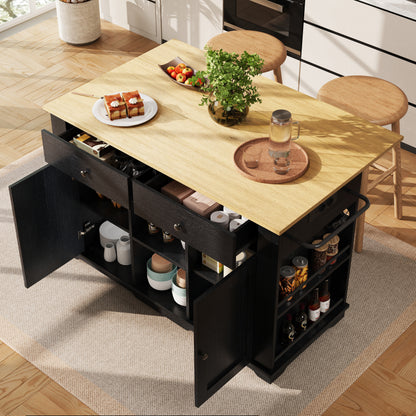 Kücheninsel, Küchenwagen mit Steckdosenleiste ausgestattet, Küchenschrank, Servierwagen mit arbeitsplatte, buffetschrank, Speisewagen mit Holzmaserung, buffetschrank,Schwarz