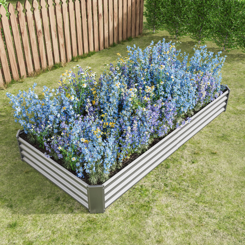 Hochbeet Metall Pflanzenbeet, Hochbeete für Garten aus robustem Stahlblech mit stabilem Design, Rostschutz und Langer Haltbarkeit, Hochbeet Bausatz ohne Boden, Ideal für Gemüse, Kräuter & Blumen Anthr