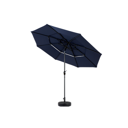 14.8 Ft Double Sided Outdoor Umbrella Rectangular Large with Crank (Navy Blue) (No Base)