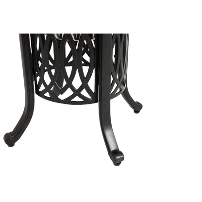 Outdoor Aluminum Table with Ice Bucket,Patio Side Table,  Aluminum End Table with Adjustable Footpads, Outdoor Small Coffee Table