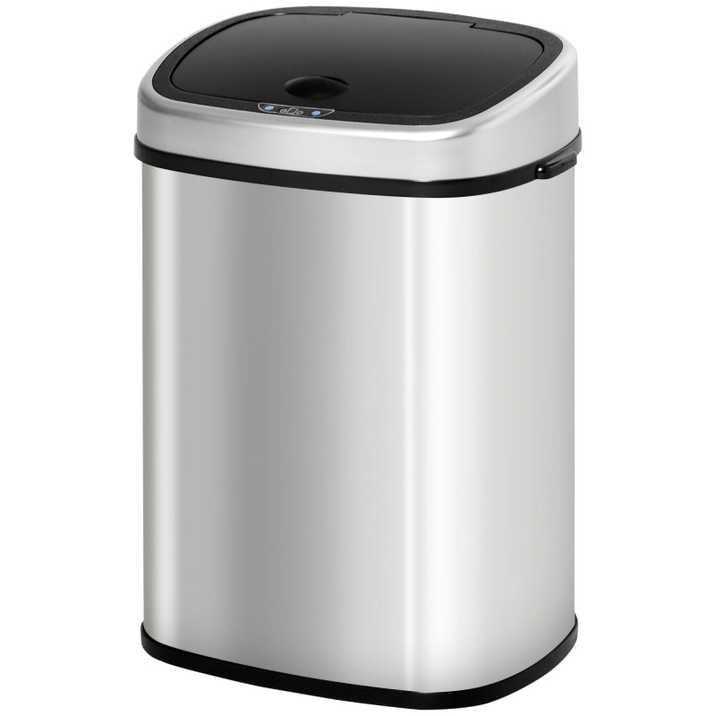 Mülleimer 58L automatischer Abfalleimer mit Infrarotsensor, hygienisch, groß, Edelstahl Silber