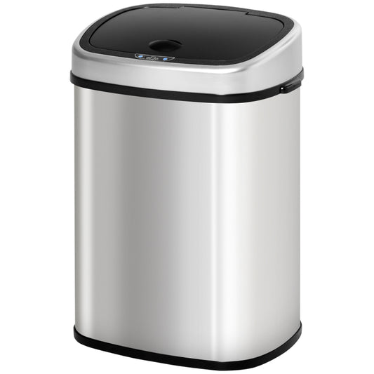 Mülleimer 58L automatischer Abfalleimer mit Infrarotsensor, hygienisch, groß, Edelstahl Silber
